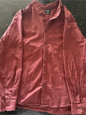Hurley Brick Red Lightweight Button-Up Shirt Jacket
